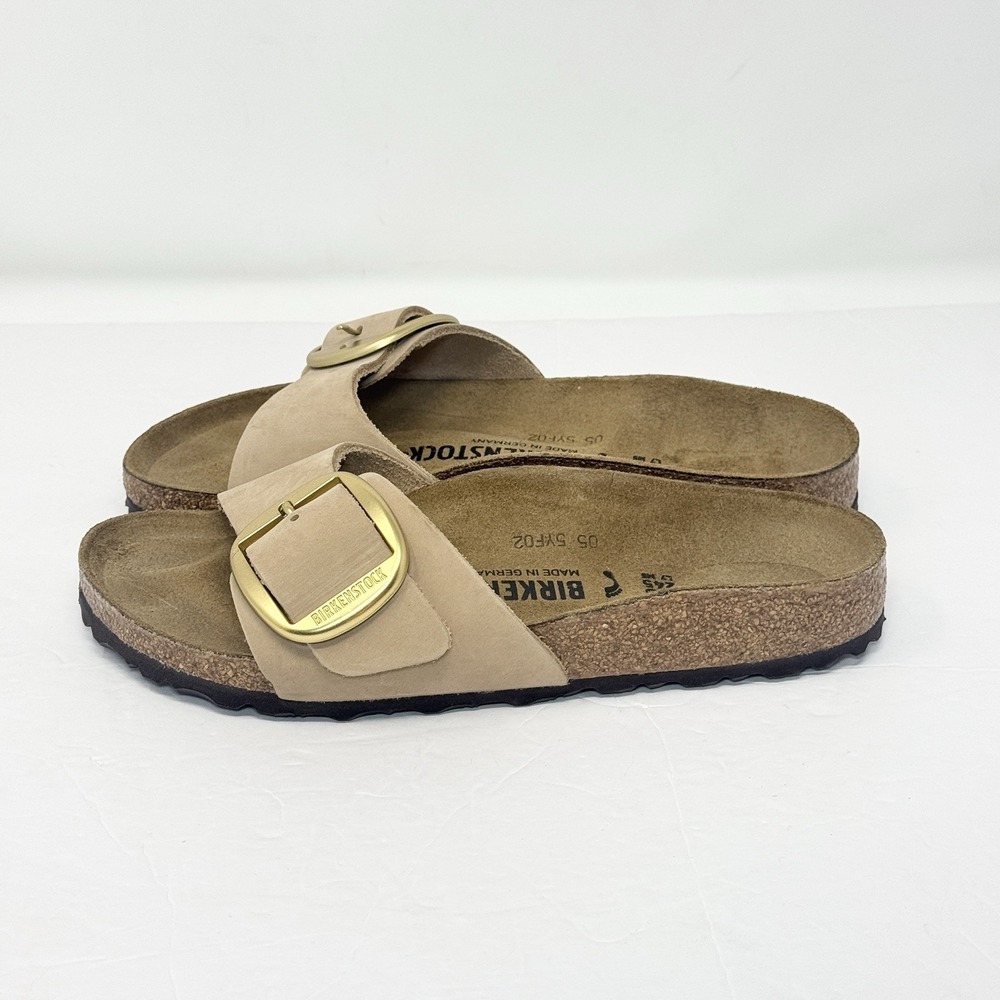Birkenstock Madrid Big Buckle Slide Sandals Womens Size 7 Narrow Nubuck Leather - Picture 7 of 10